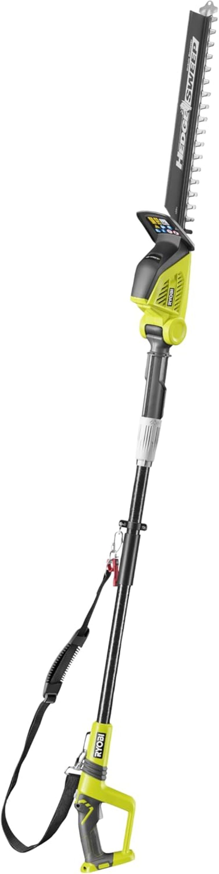 RYOBI Taille-Haies sur Perche 18V ONE+ OPT1845, tube d'extension 95 cm, tete articulee 4 positions